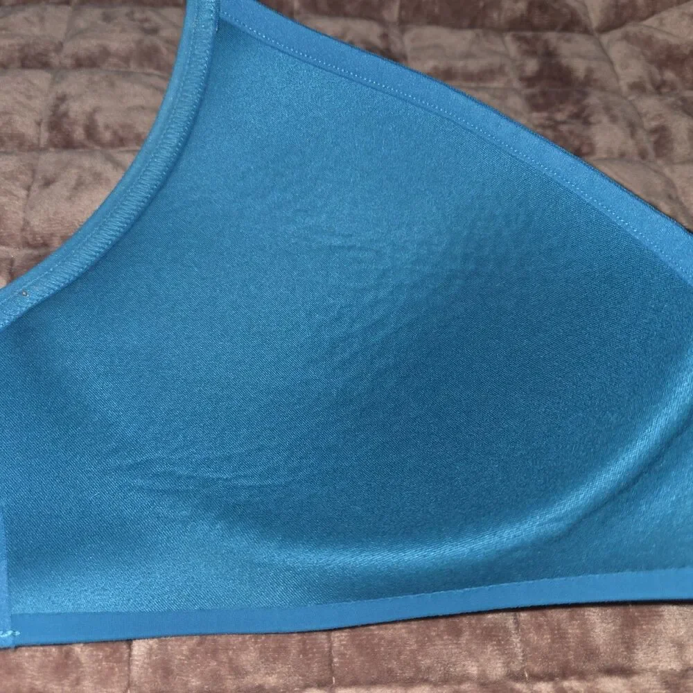 Victoria's Secret T-Shirt Lightly Lined Wireless Bra Blue 36D Comfort Crealean